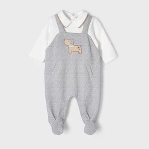 NWT Mayoral Gray with Dog Patch Little Miss Muffin Romper